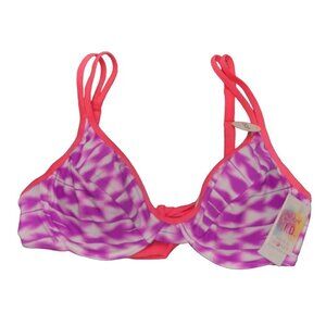 Hula Honey Underwire Bikini Top D Cup Adjustable Back NWT